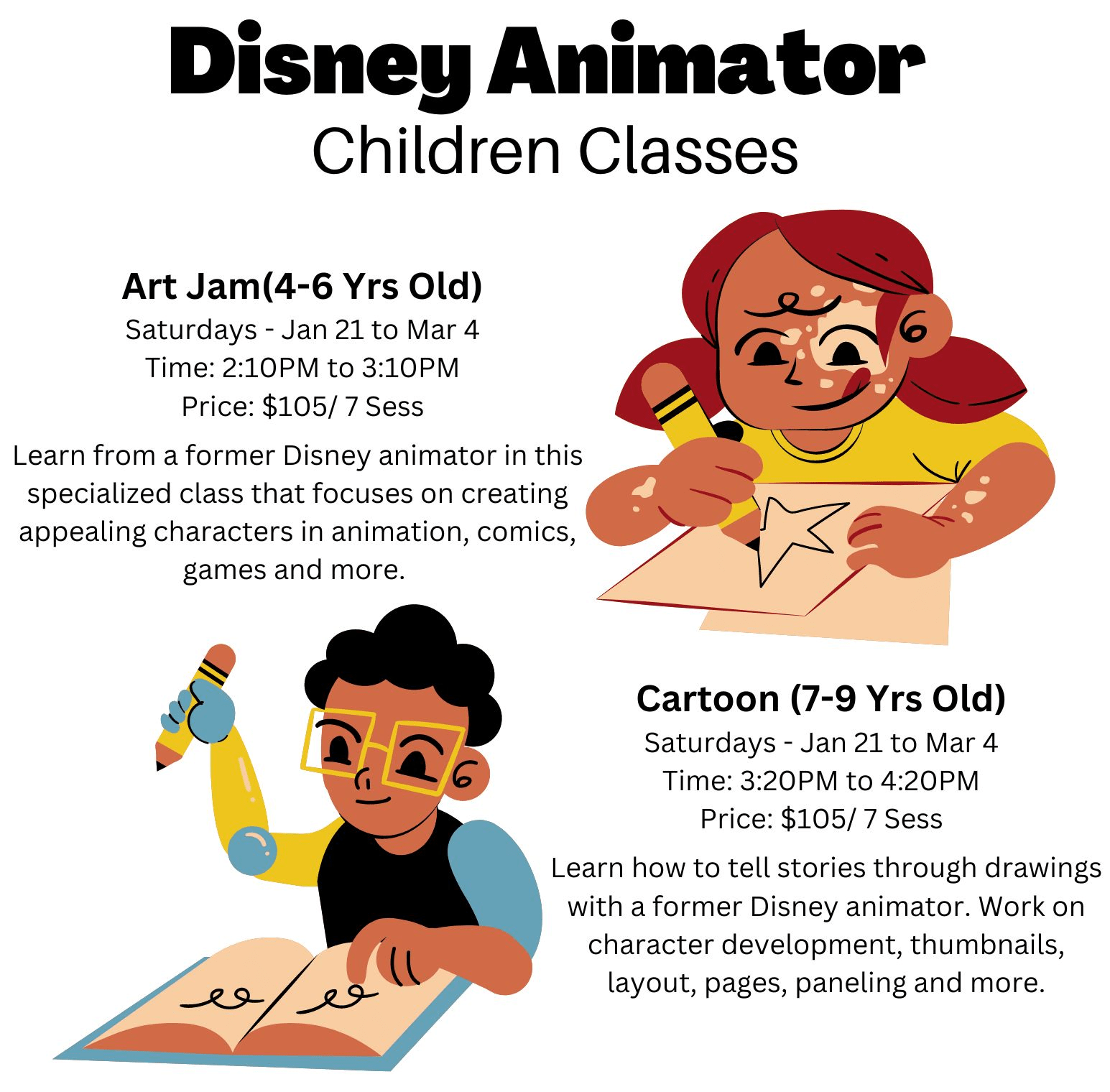 Disney Animation Classes for Kids • West End Community Association